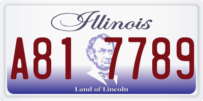 IL license plate A817789
