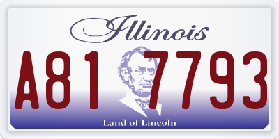 IL license plate A817793