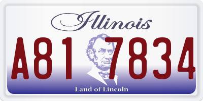 IL license plate A817834