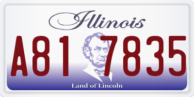 IL license plate A817835