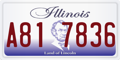 IL license plate A817836