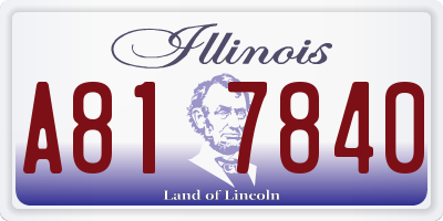 IL license plate A817840