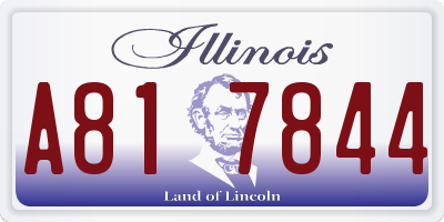 IL license plate A817844
