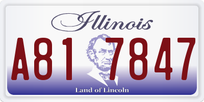 IL license plate A817847