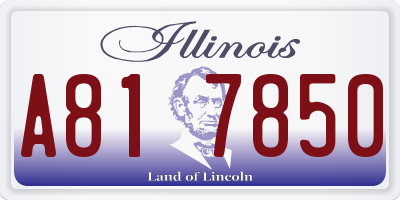 IL license plate A817850
