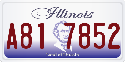 IL license plate A817852