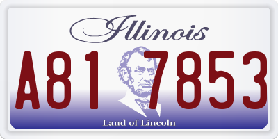 IL license plate A817853
