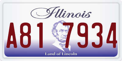 IL license plate A817934