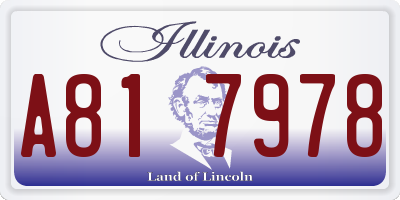 IL license plate A817978