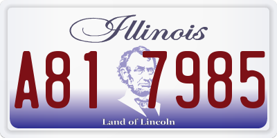 IL license plate A817985