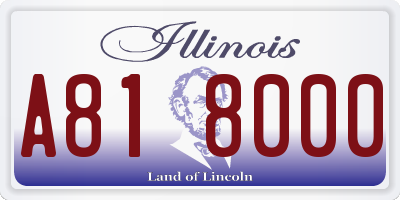 IL license plate A818000