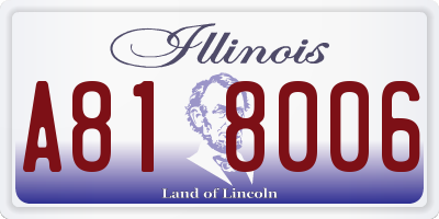IL license plate A818006