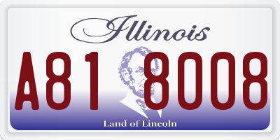 IL license plate A818008
