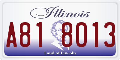 IL license plate A818013