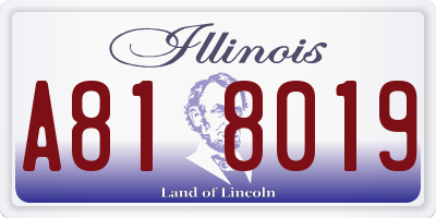 IL license plate A818019