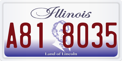 IL license plate A818035