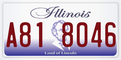 IL license plate A818046