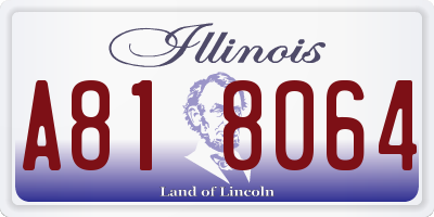 IL license plate A818064