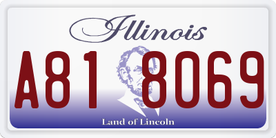 IL license plate A818069