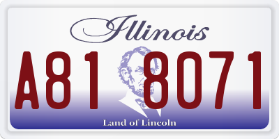 IL license plate A818071