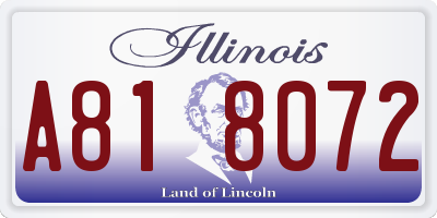 IL license plate A818072