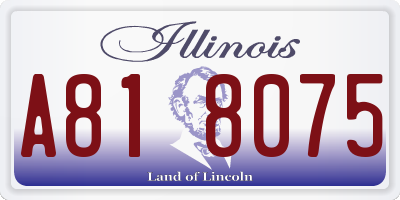 IL license plate A818075