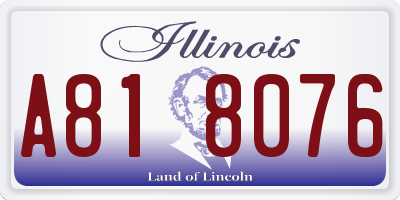 IL license plate A818076