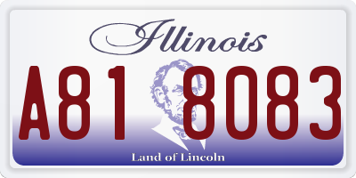 IL license plate A818083