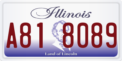 IL license plate A818089