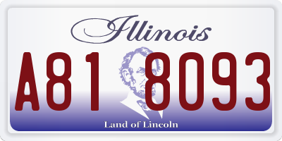 IL license plate A818093