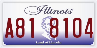 IL license plate A818104