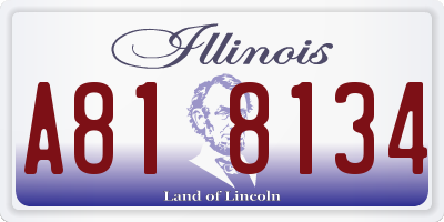 IL license plate A818134
