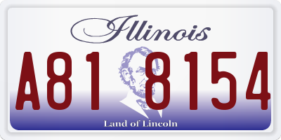 IL license plate A818154