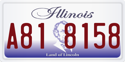 IL license plate A818158