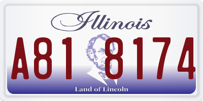 IL license plate A818174