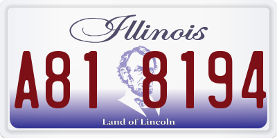 IL license plate A818194