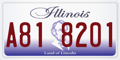 IL license plate A818201