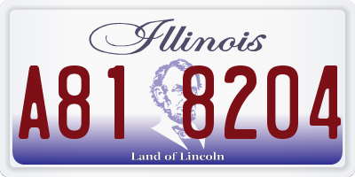 IL license plate A818204