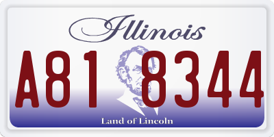 IL license plate A818344