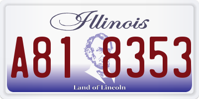 IL license plate A818353