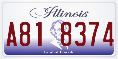 IL license plate A818374