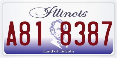 IL license plate A818387