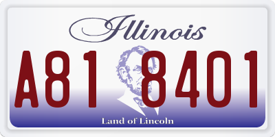 IL license plate A818401