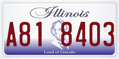 IL license plate A818403