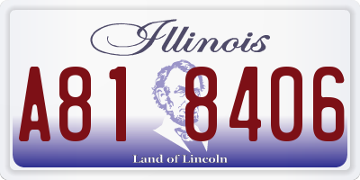IL license plate A818406
