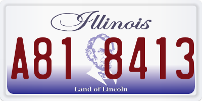 IL license plate A818413