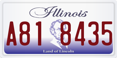 IL license plate A818435