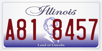 IL license plate A818457