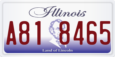 IL license plate A818465