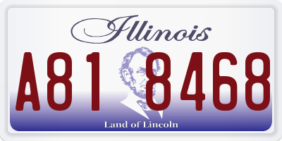 IL license plate A818468